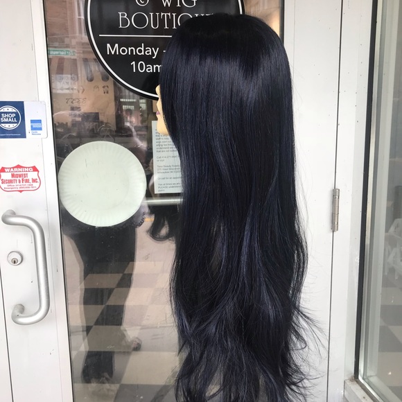 Blue black Wig Lacefront Swisslace Long Layers Wig main image 8